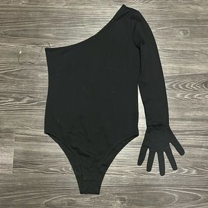 Akira Black One-Sleeve Bodysuit - Size Medium, Never Worn